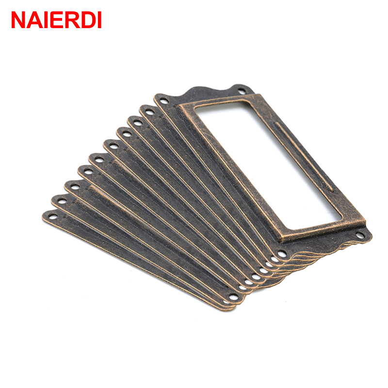 Furniture Hardware Names - NAIERDI-mango de latón antiguo, 64x32mm, marco