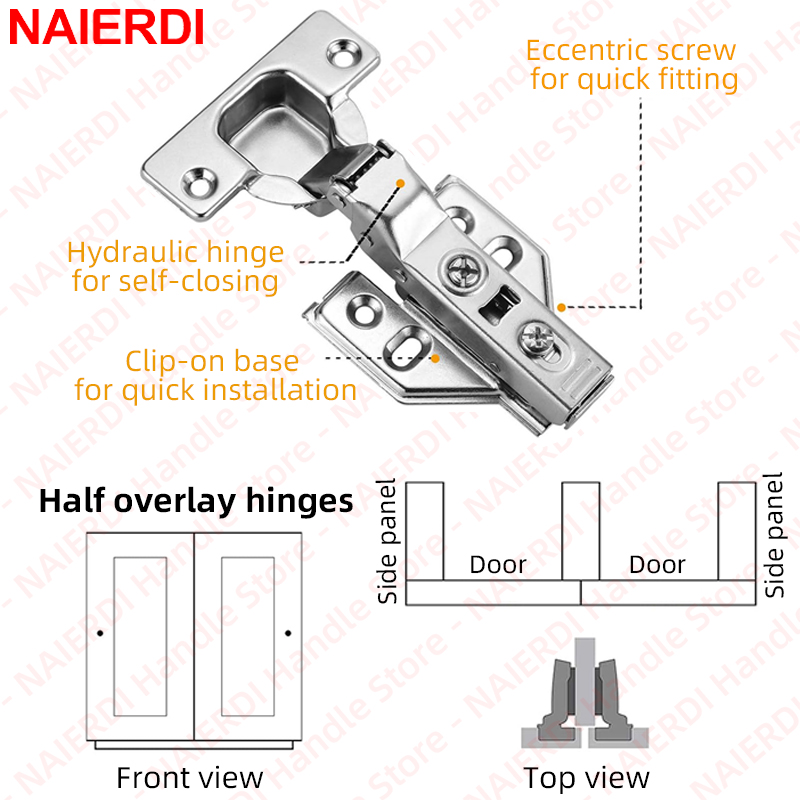 NAIERDI - Juego de 4 Bisagras  - Soft Close Hinge reseña y precio
